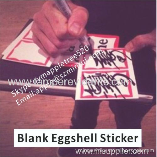 Blank Eggshell Sticker,red Border Printed On White Eggshell Stickers,destructible Eggshell Sticker Can Be Writable